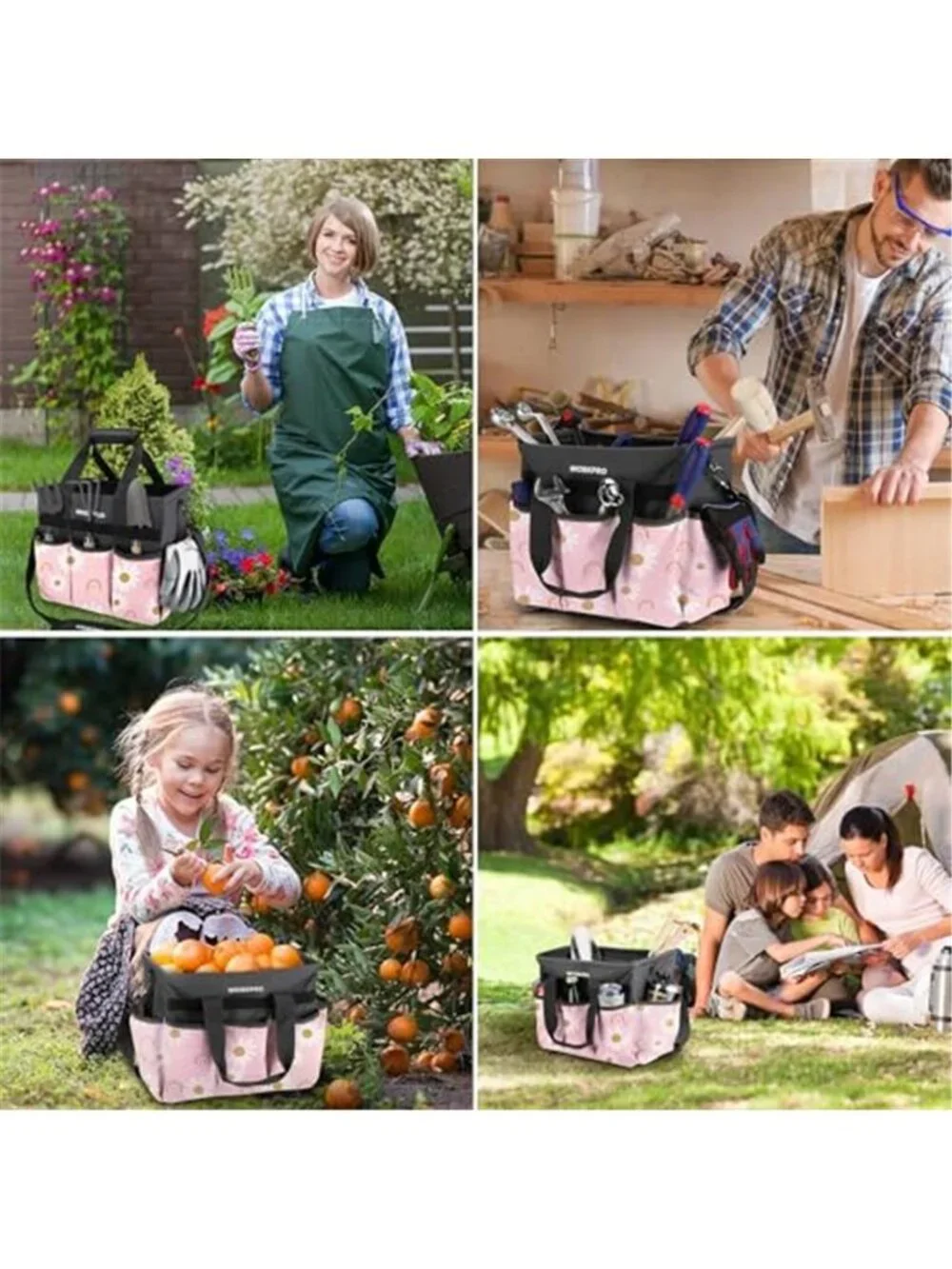 Garden Tool Bag Organizer Heavy Duty Gardening Tote Storage Bag With Pockets